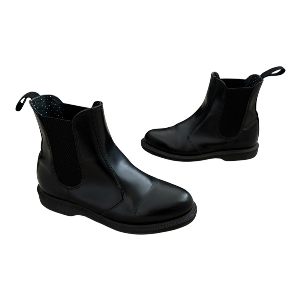 DR. MARTENS DOC FLORA CHELSEA LEATHER WOMEN'S BLACK BOOTS SIZE 6 (37 EU) - Picture 2 of 9
